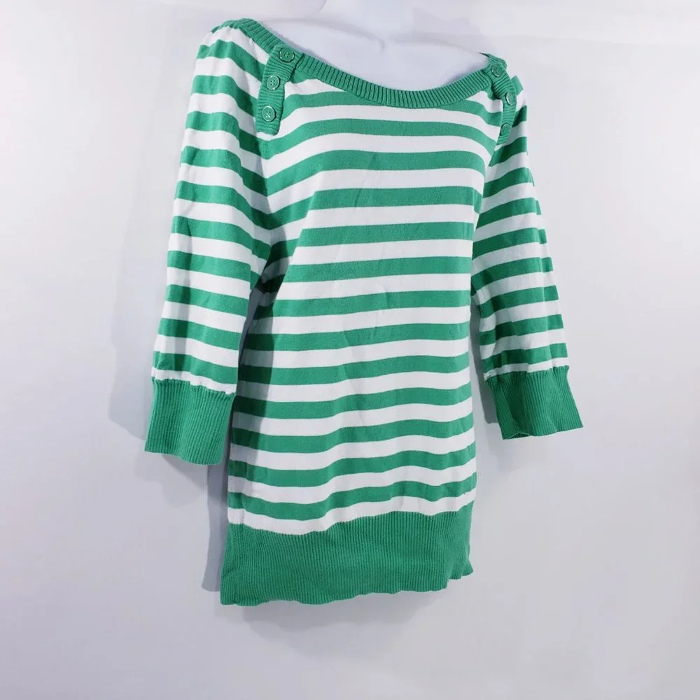 Lane Bryant Womens Sweater 14/16 Green‎ Boat Neck S - Picture 2 of 7